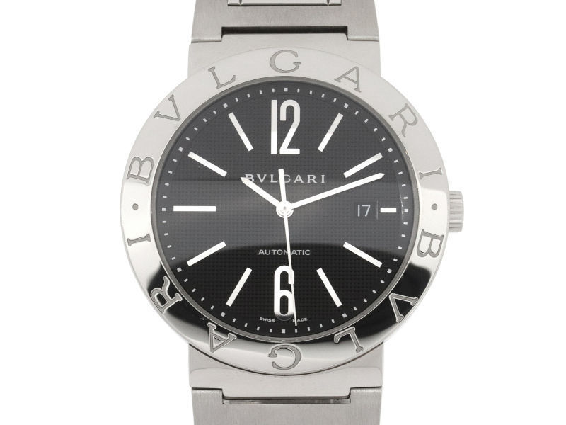 高級 3年保証 ブルガリ メンズ ブルガリブルガリ BB42SS ステンレススチール 腕時計 自動巻き 中古 ブラック文字盤 送料無料 爆売り