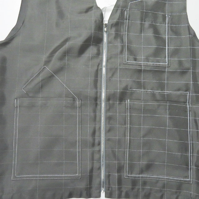 PORTVEL ポートヴェル 20SS 日本製 REFLECTOR TWILL C-1 VEST ポリエステルツイルベスト 111401 3 グレー ジップ トップス ☆☆mc63389_画像5