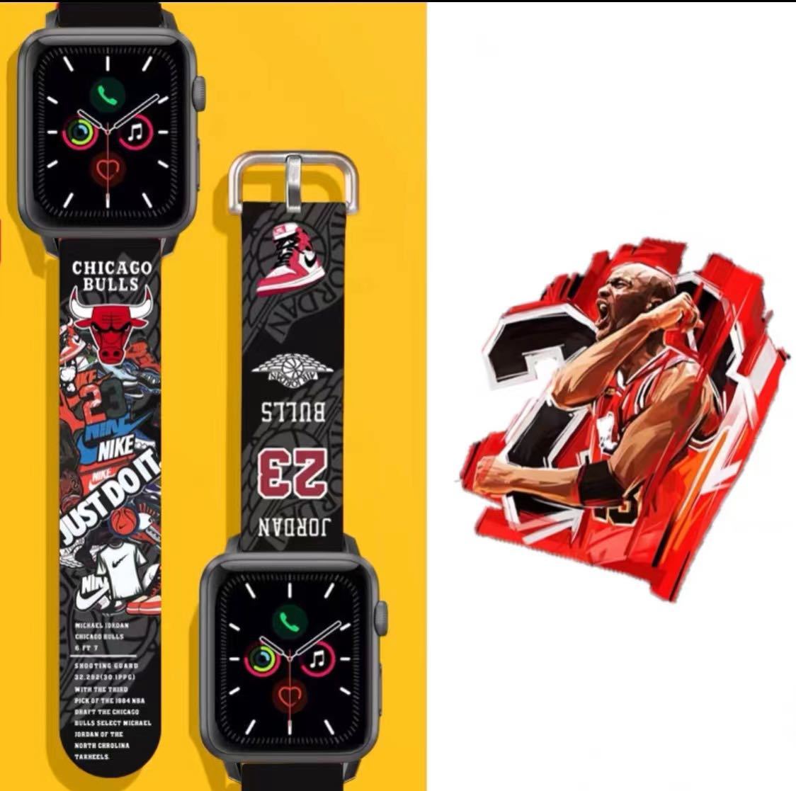 Apple Watch バンド シリコン製 おしゃれ 23 マイケル ジョーダン バスケ ジャンプマン アップルウォッチ ブラック 新品 Apple Watch バンド シリコン製 おしゃれ 23 マイケル ジョーダン バスケ ジャンプマン アップルウォッチ ブラック 新品