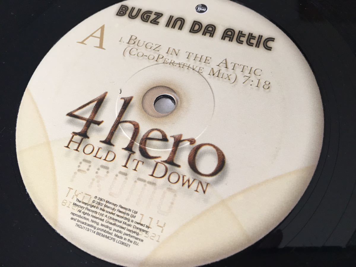 【PROMOオンリー12inch×2】4 hero / Hold It Down TKDJ113/114 02年EU盤PROMO,Bugs In The Attic,Kaidi Tatham,Osunladeリミックス収録の画像5