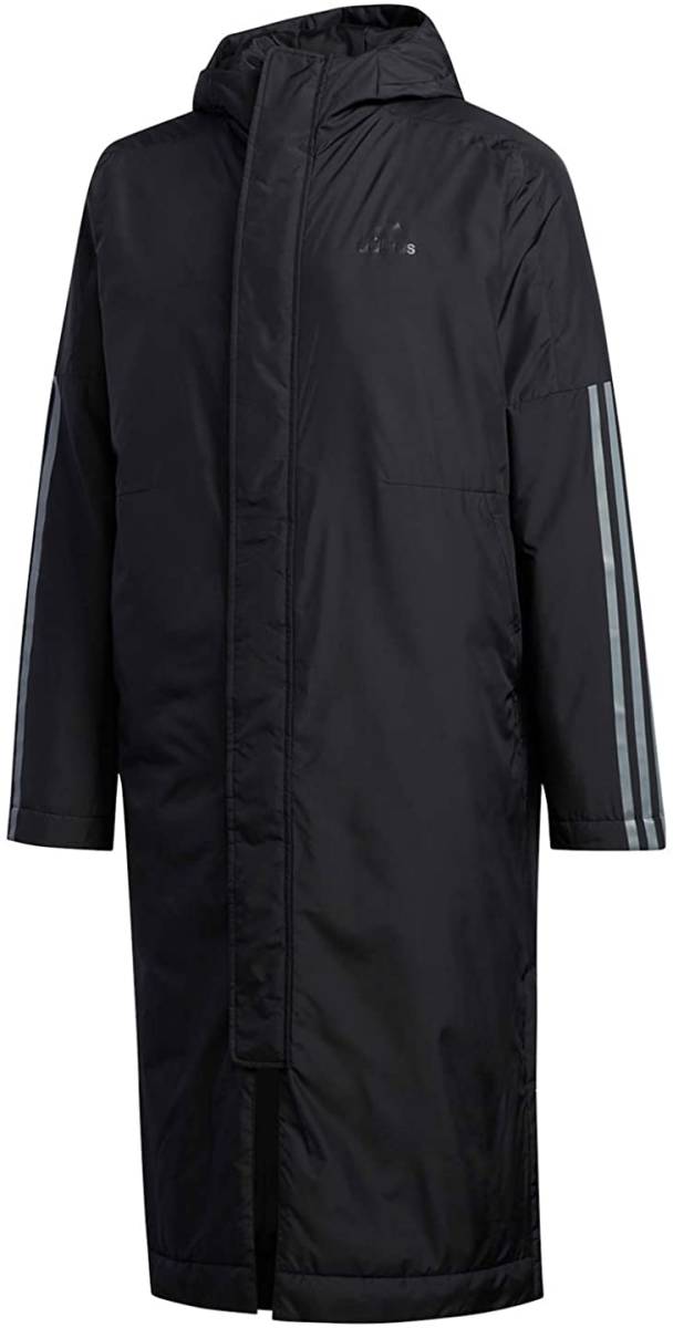 [ с биркой ]adidas Adidas * с хлопком длинное пальто *GDT81*15,400 иен. товар [O размер ] чёрный 