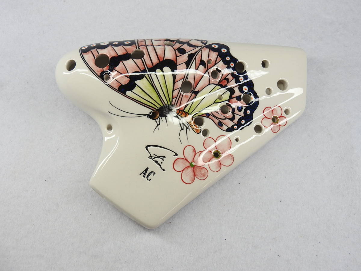 オカリナ　フォーカリンク　トリプルオカリナ AC アルトC管　超・蝶美しい手描　最上級・最新商品 日本に入っているのは多分少数_画像1