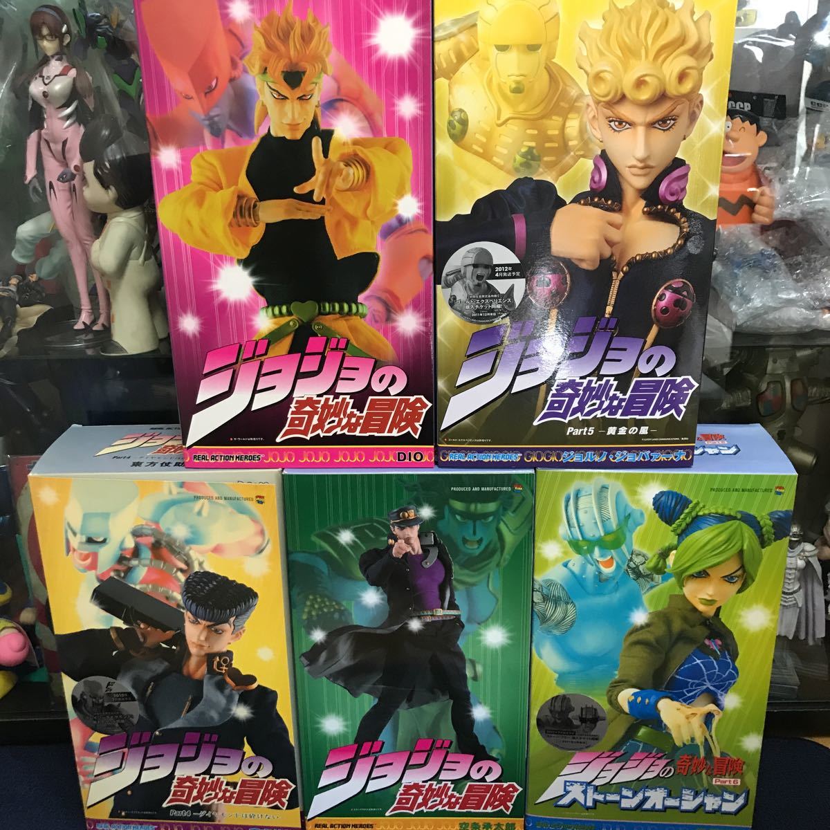 qhooometi com toy real action hero zRAH JoJo's Bizarre Adventure Giorno DIO higashi one-side .. Kujo Jotaro empty article ..5 body set 