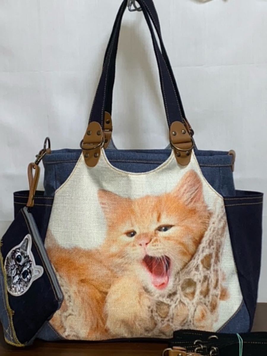 一部予約販売中】☆ハンドメイド☆ステンシル☆トラネコ☆リュック対応
