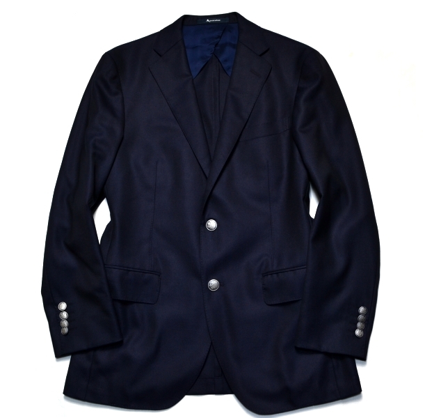 希少 Aquascutum アクアスキュータム 銀ボタン紺ブレザー 高級
