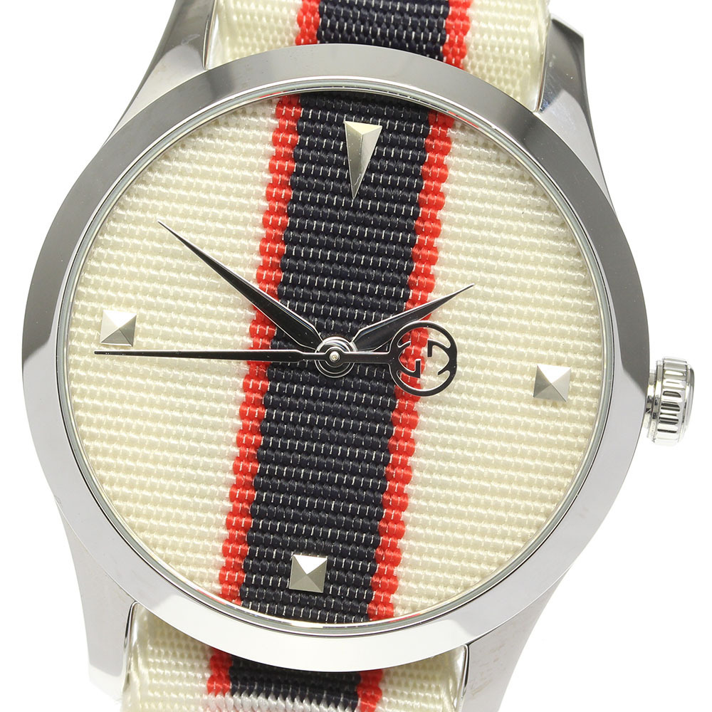☆美品【GUCCI】グッチ Gタイムレス 126.4/YA1264071 クォーツ メンズ