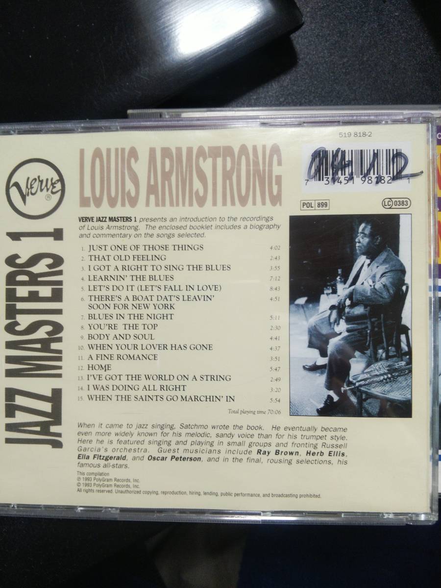 ☆Louis Armstrong　ルイ・アームストロング/Verve Jazz Masters 1　サッチモ 輸入盤中古CD_画像2