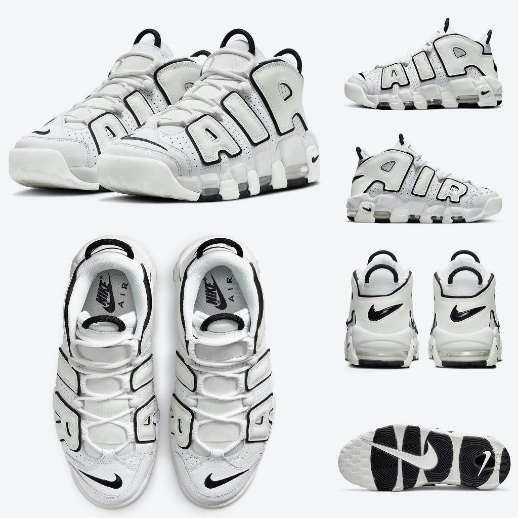 極少 28.5cm US11.5 NIKE WMNS AIR MORE UPTEMPO Summit White Black DO6718-100 エアモアアップテンポ モアテン 白 黒 ホワイト ブラック_画像5