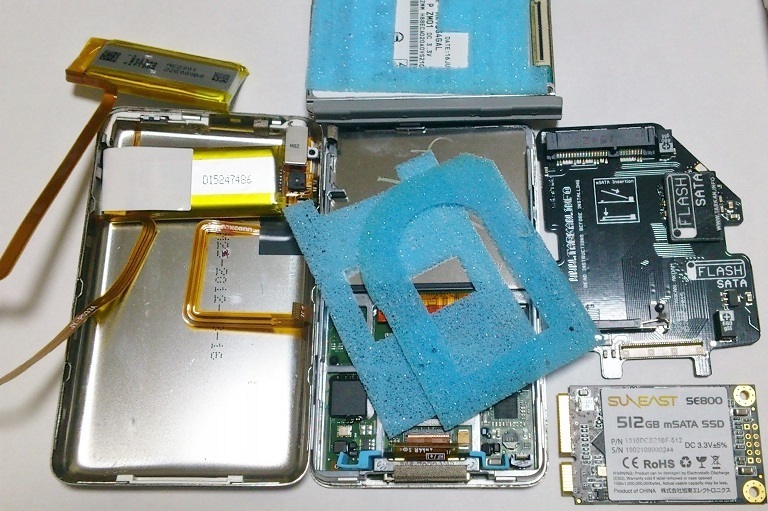 お手持ちの iPod classic 160GB を換装 大容量化(160GB→512GB お手持ちの iPod classic 160GB を換装 大容量化(160GB→512GB