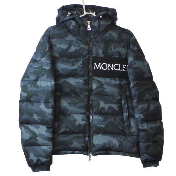 Moncler モンクレール AITON アイトン カモフラ 迷彩柄 ロゴ ダウン ジャケット アウター サイズ 1 【322076】_画像1