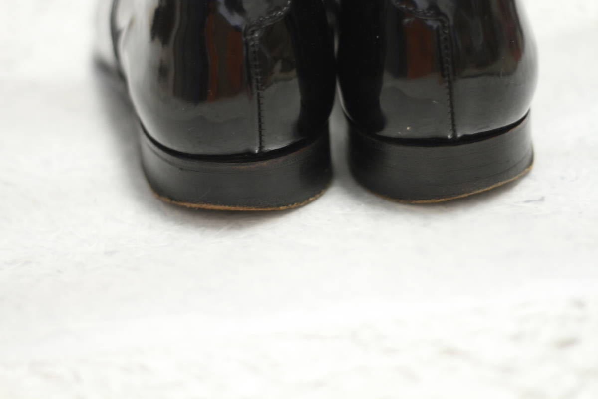 良品】CROCKETT & JONES エナメル プレーントゥ 5.5E(オペラ パンプス