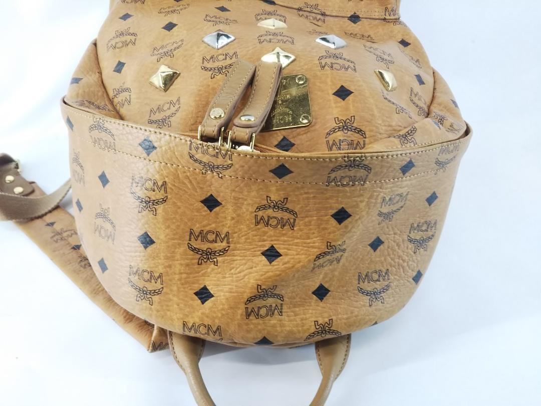 1円~】MCM スタッズ リュック バックパック ブラック レザー