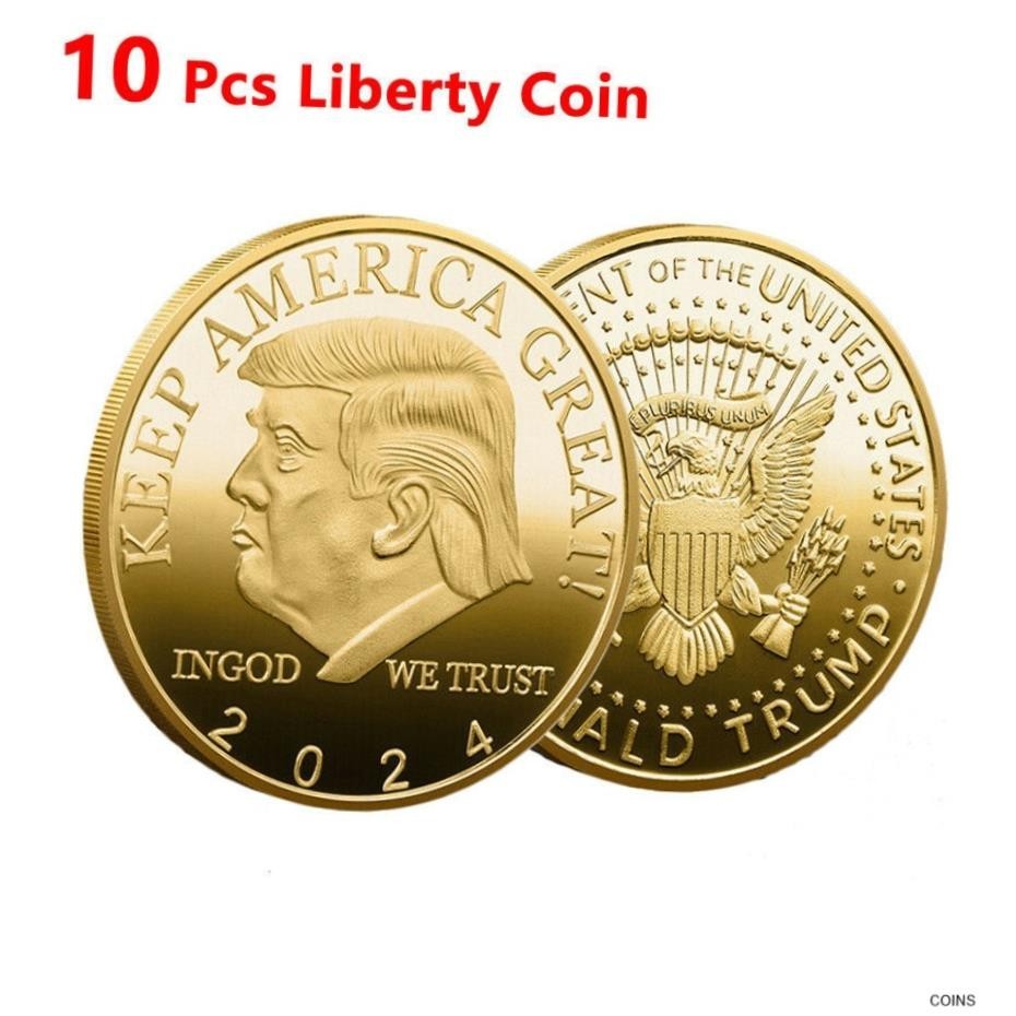 10PCS Donald Trump Commemorative Challenge Eagle Coins 2020 Keep America Great 