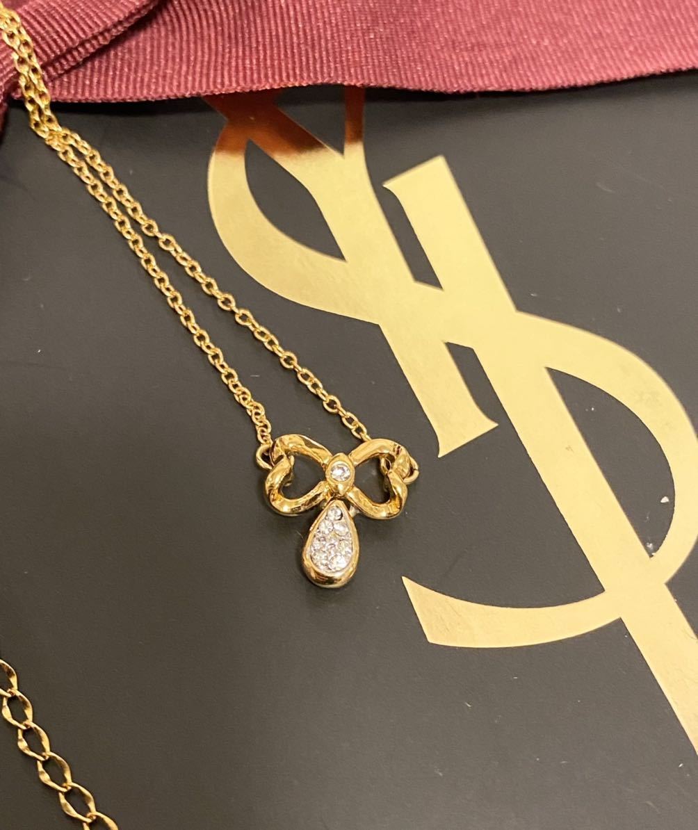 未使用に近い♪ 正規品 イヴサンローラン Yves Saint Laurent トップ ペンダント ネックレス チャーム ゴールドプレゼントにも♪ 5