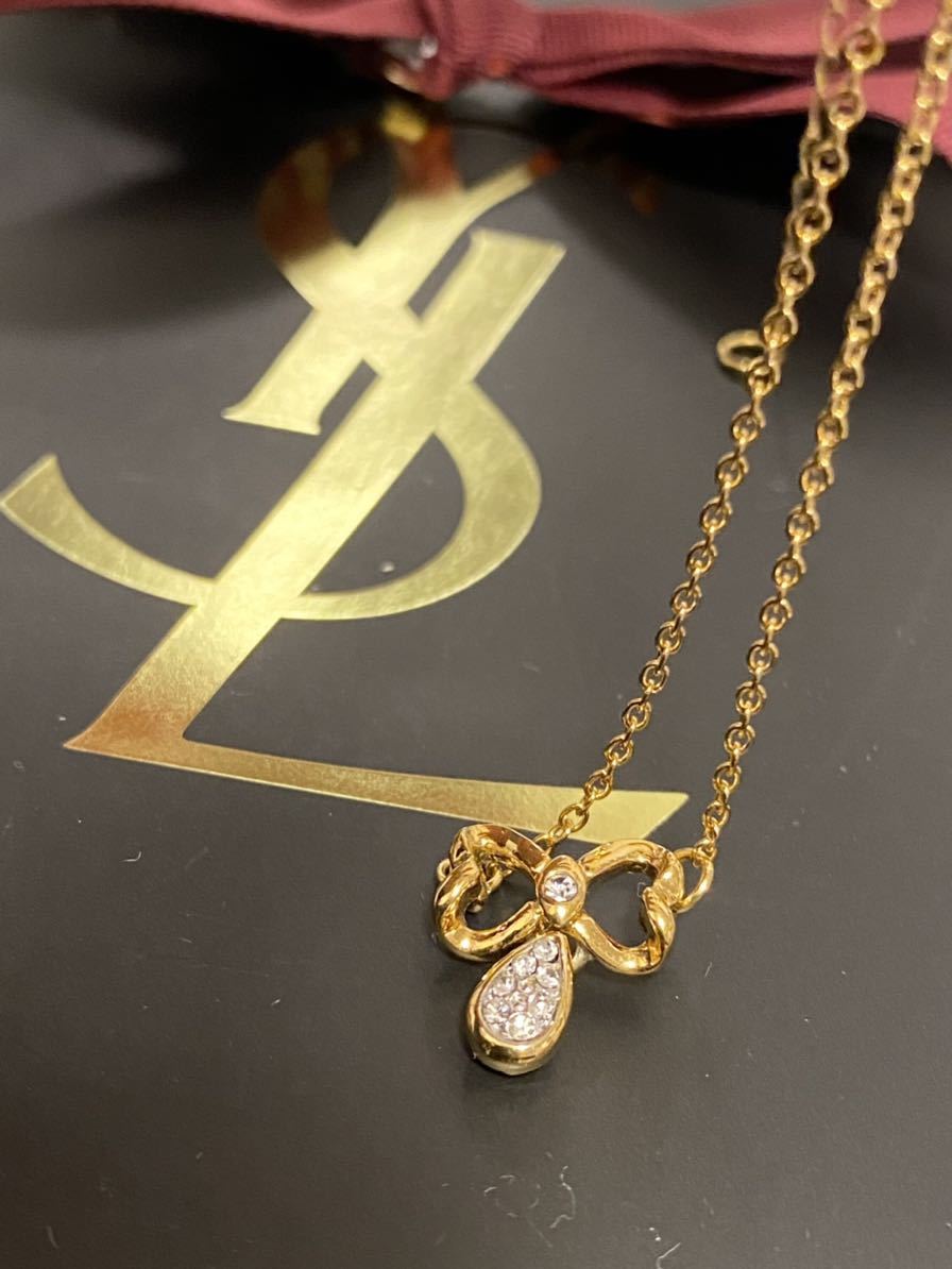 未使用に近い♪ 正規品 イヴサンローラン Yves Saint Laurent トップ ペンダント ネックレス チャーム ゴールドプレゼントにも♪ 2