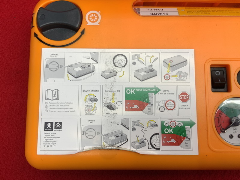 PU014 T7C Peugeot 308 CC grif integral flat tire repair kit / compressor * unused goods * * prompt decision *