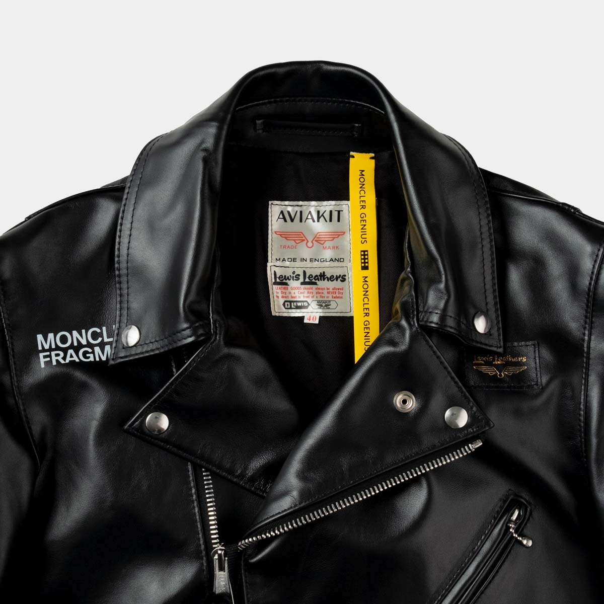 ◆レア・新品本物◆モンクレール ジーニアス MONCLER GENIUS ★ 7 FRAGMENT HIROSHI FUJIWARA Dwayne Lewis Leathers レザージャケットXL_画像4