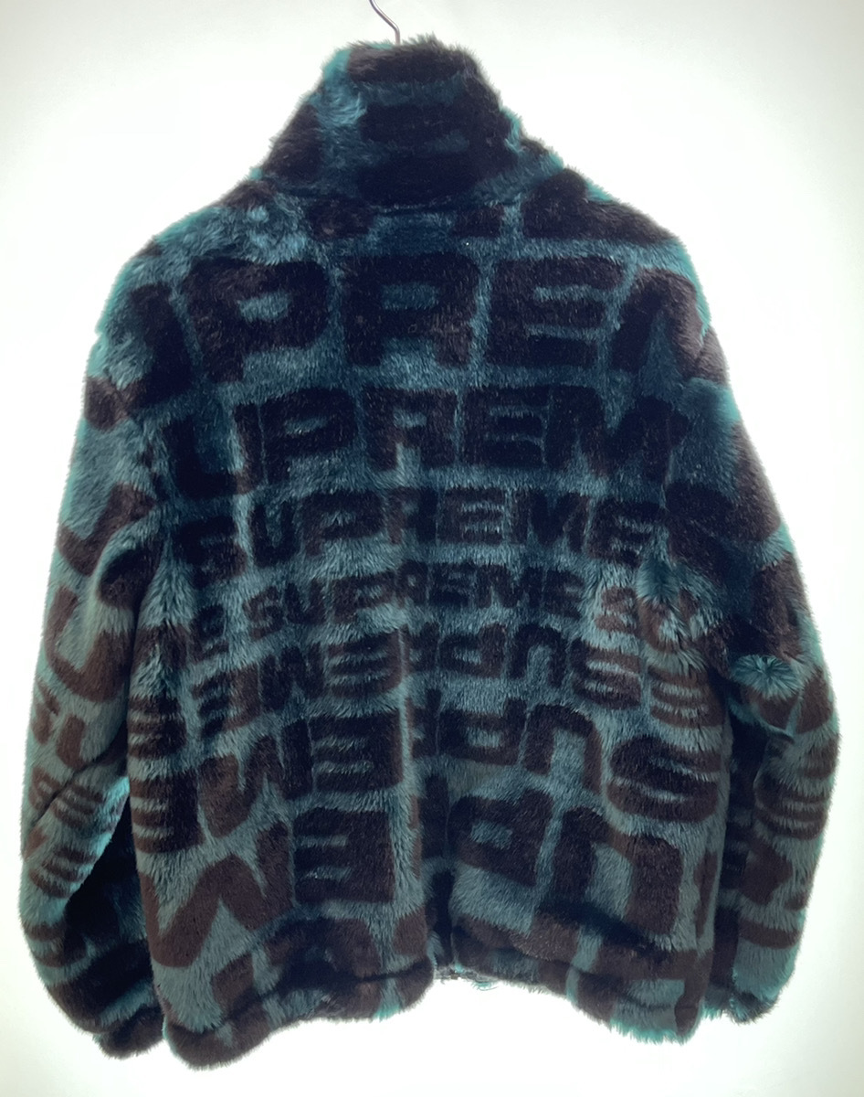 ★ Supreme シュプリーム Faux Fur Repeater Bomber Jacket ボンバージャケット 18SS Dark Teal ブルー M 104_画像2