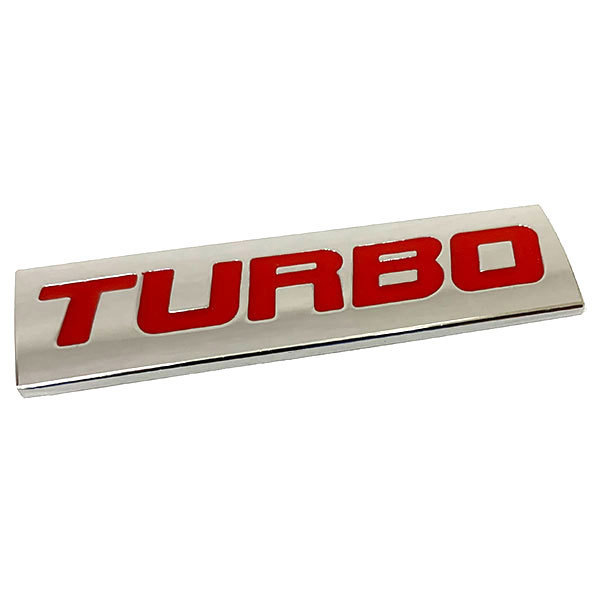 TURBO プレート エンブレム ステッカー カスタム ラベル ドレスアップ カー用品 ポイント消化 送料無料 Cタイプ レッド_画像1