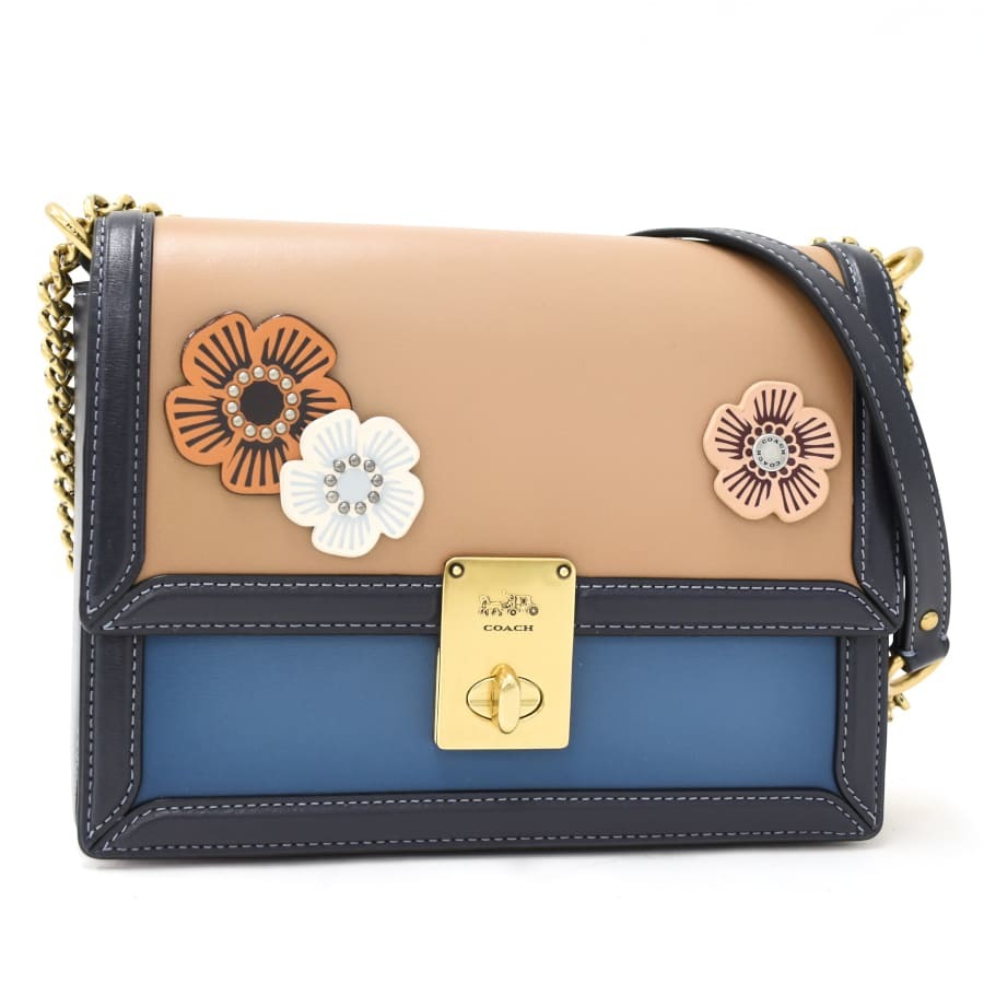 贈呈 COACH コーチ ウィズ ティー ローズ リュック デニム フラワー 美