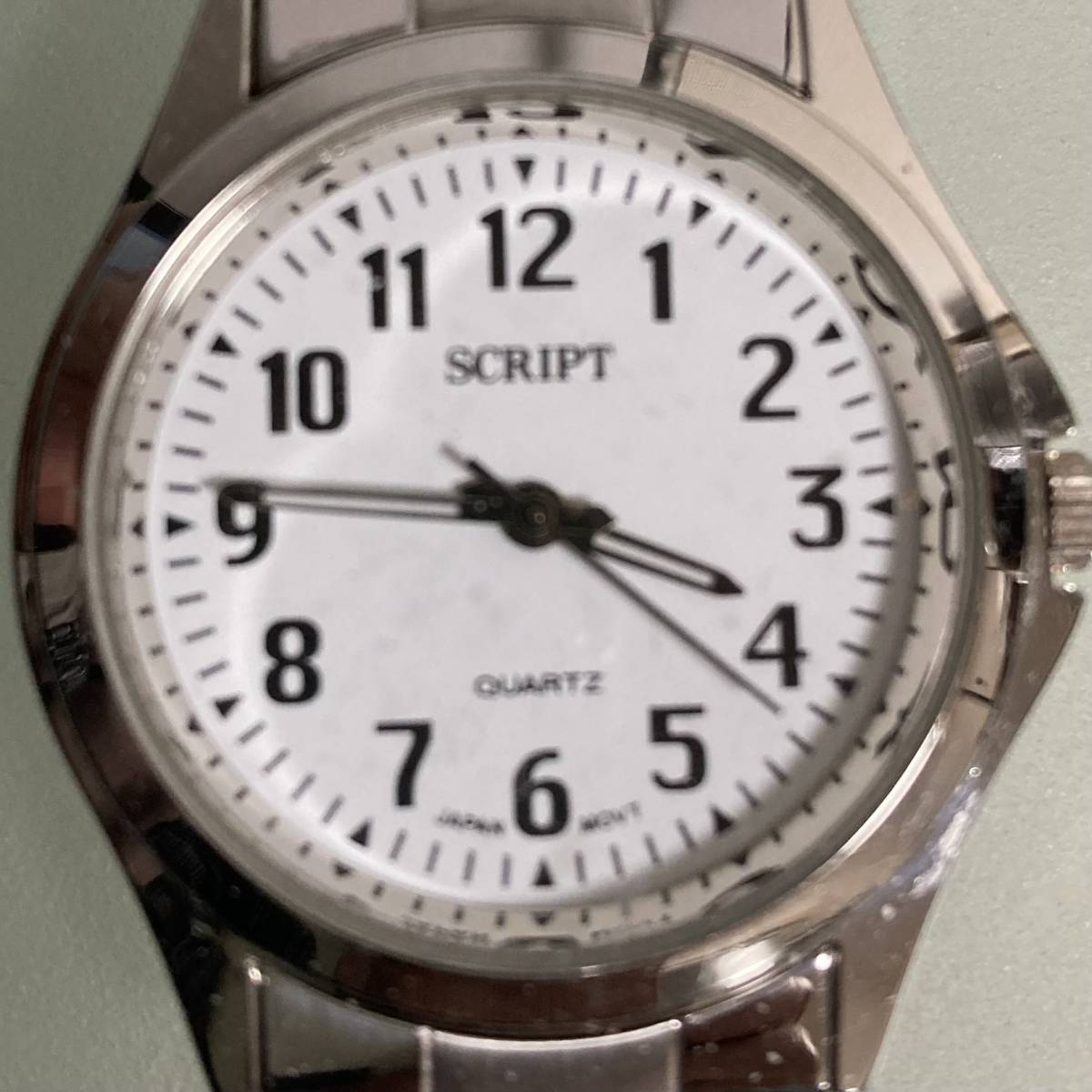 稼動OK SCRIPT スクリプト QUARTZ J-AXIS ホワイト×ブラック メンズ Watch 83％以上節約 Men's 腕時計