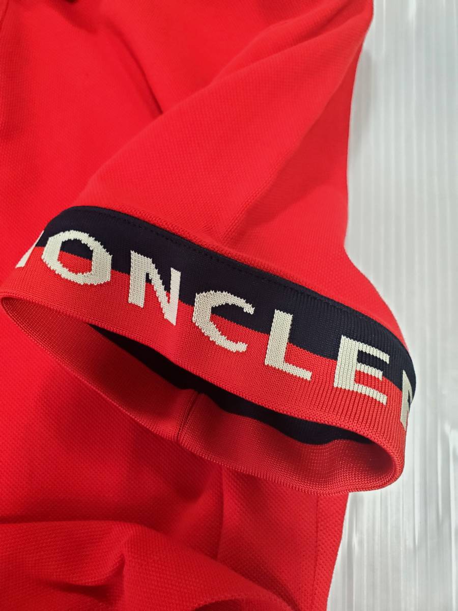 【極美品】ポロシャツ 袖ロゴモデル サイズS レッド ジャパンタグ モンクレール MONCLER