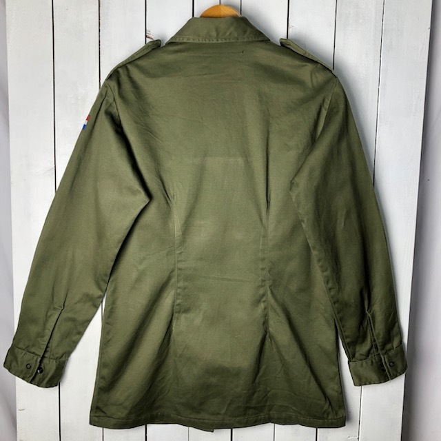 ヨーロッパ古着 オランダ軍 実物 70s コットン フィールドシャツジャケット 88 ユーロ ミリタリー 軍物 ヴィンテージ オールド 厚手 ●65