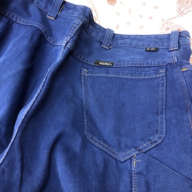 ユーロ古着 Vintage 70s ワークデニムパンツ MERK's 50 ヨーロッパ古着 ワークパンツ ヴィンテージ オールド L ●16