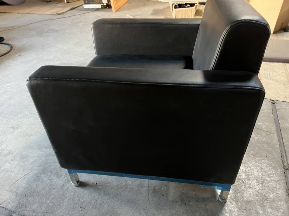  new goods unused soft leather single sofa black store furniture business use Gunma eat and drink shop office work . reception . dining sofa comfortably household goods flight 