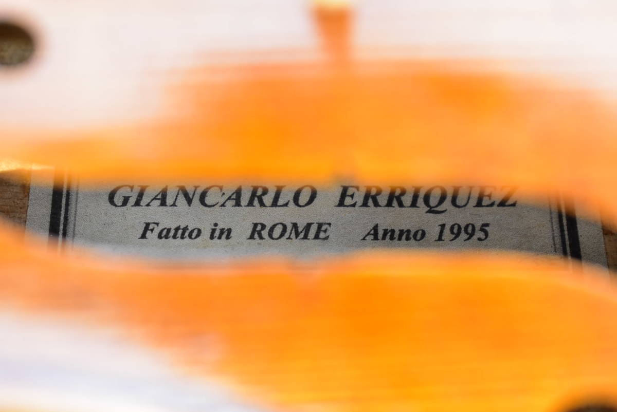 ジャンカルロ・エリクエッツ GIANCARLO ERRIQUEZ ROME Anno1995 バイオリン 虎杢 弓2本 ケース付き ガルネリモデル 画像37枚掲載中_画像6