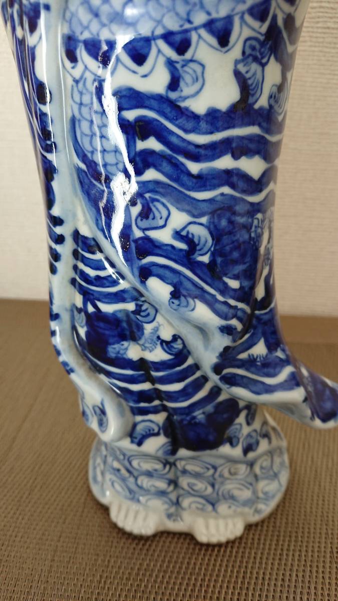 観音菩薩立像 九谷焼 染付 高さ35cm Yahoo!オークション - 観音菩薩立像 九谷焼 染付 高さ35cm