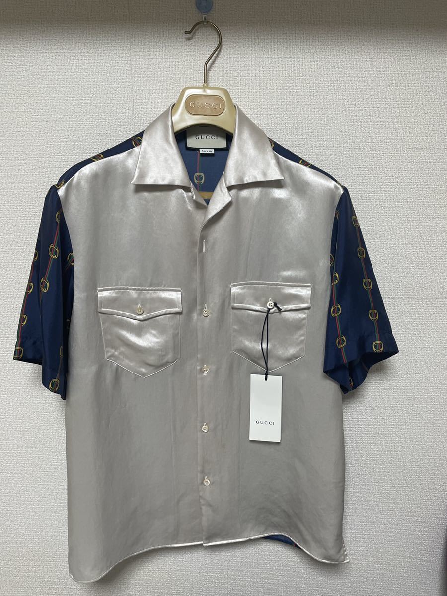 未着用グッチシルク100%半袖シャツ44サイズ 14万円以上 www.anac-mali.org