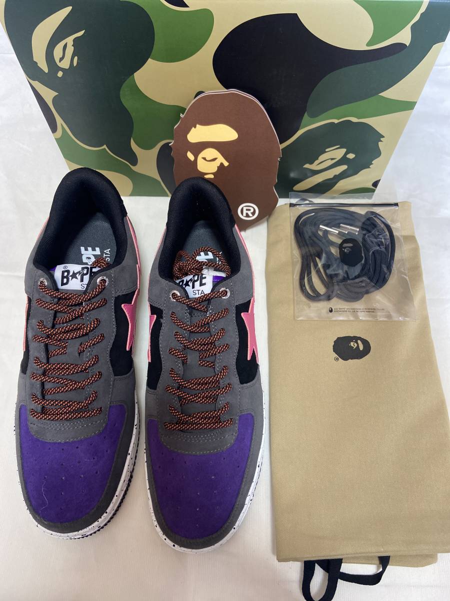 A BATHING APE BAPESTA BLACK PINK US12 30cm ベイプスタ ベイプ BAPE STA