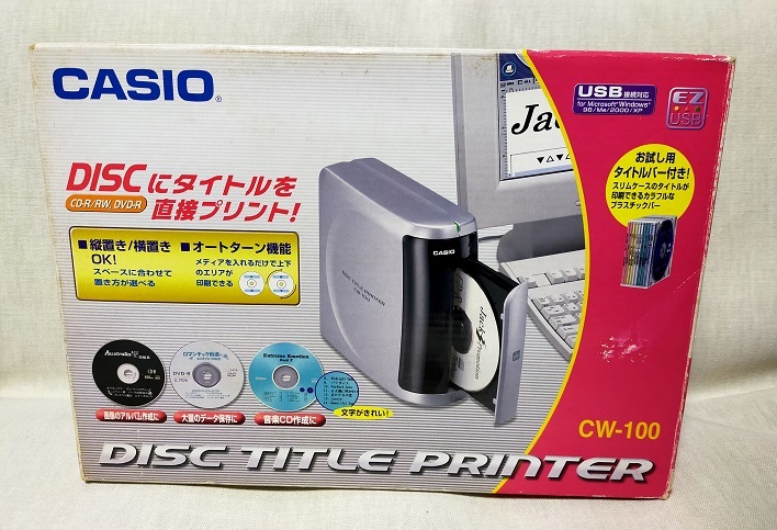 未使用品★カシオ DISCタイトルプリンター CW-100 高解像度300dpi USB接続 /Disc Title Printer/CD/DVD