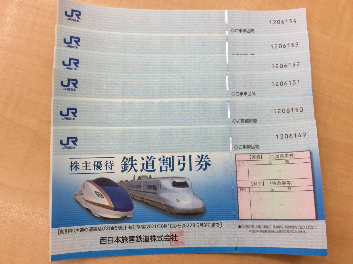 2694 JR西日本 株主優待 鉄道割引券 有効期限2021年6月1日~2022年5月