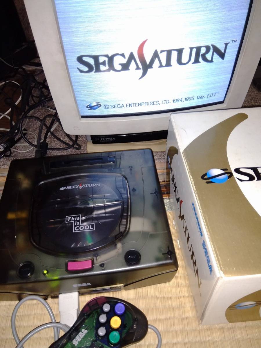 テレビゲーム ジャンク品スケルトン仕様セガサターン本体HST 0021 大
