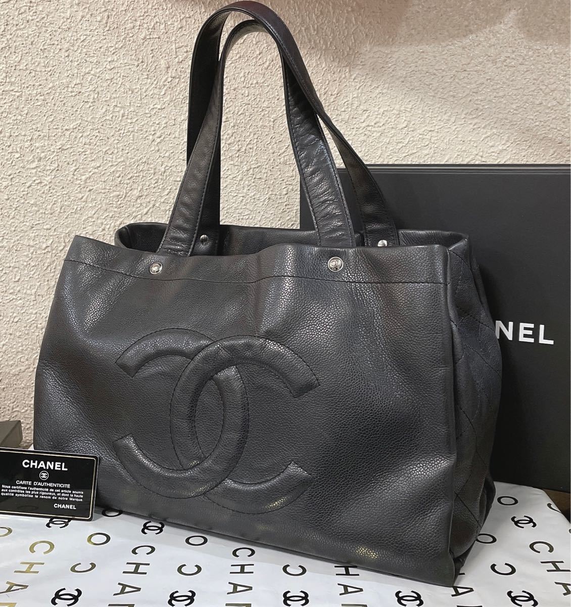 正規品】美品 CHANEL シャネル キャビアスキン デカココ トートバッグ