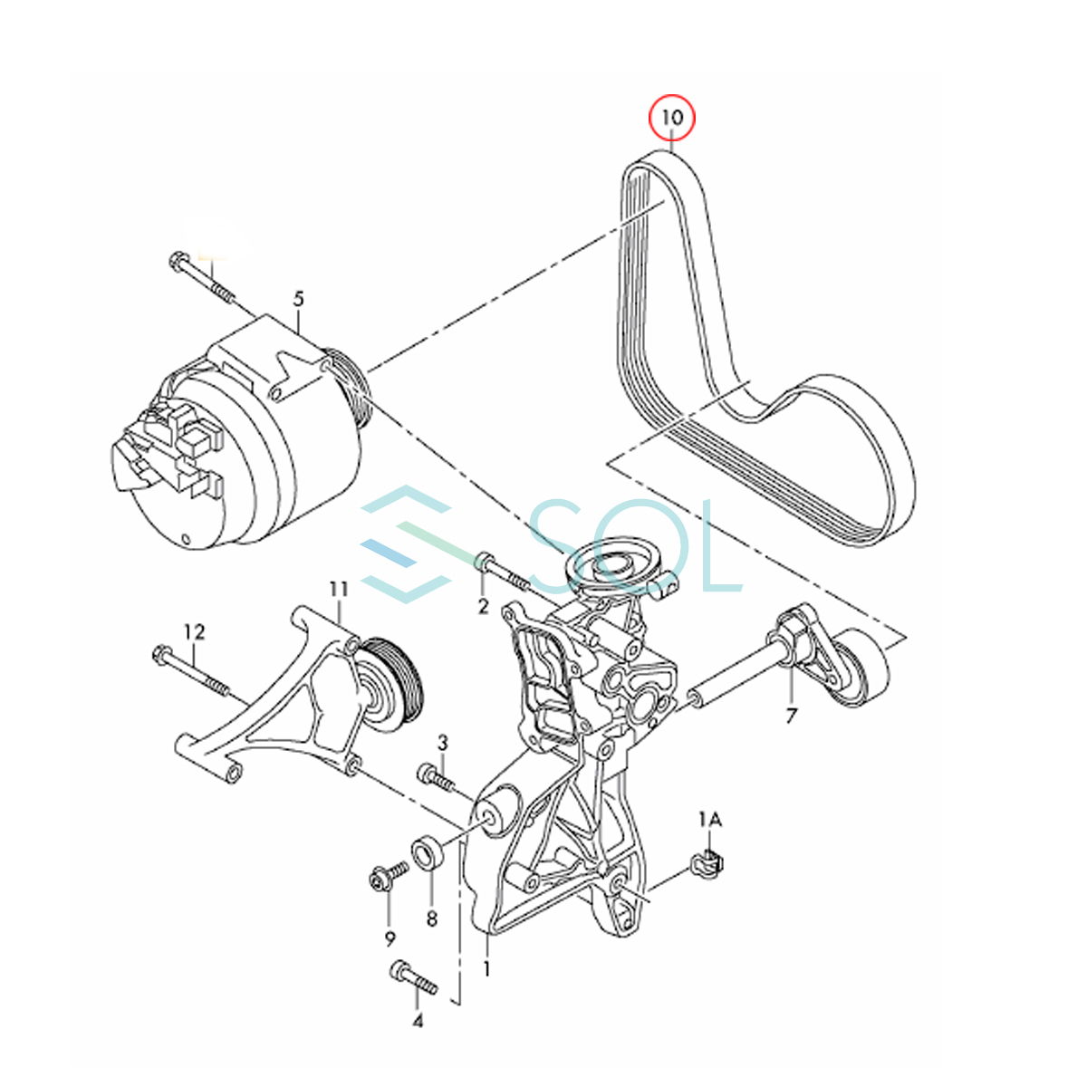 VW ニュービートル(9C1 1C1 1Y7) シロッコ(137 138) ティグアン(5N_) ファンベルト Vベルト 6PK1115 6PK1120 06J260849D_画像2