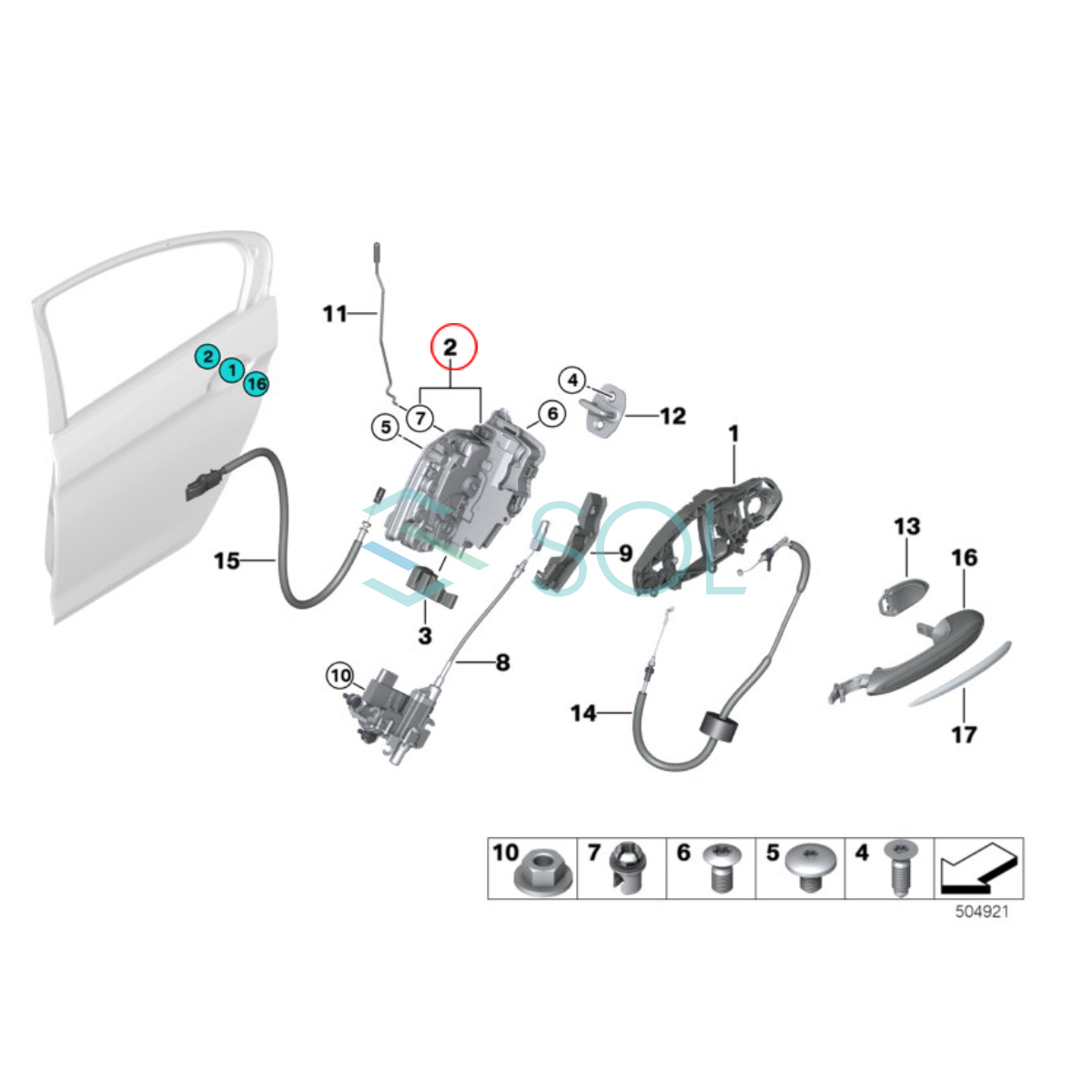 BMW F15 F85 X5 F16 F86 X6 リア ドアロックアクチュエーター 右側 35iX 35dX 40eX 50iX M 51227281954 出荷締切18時_画像7