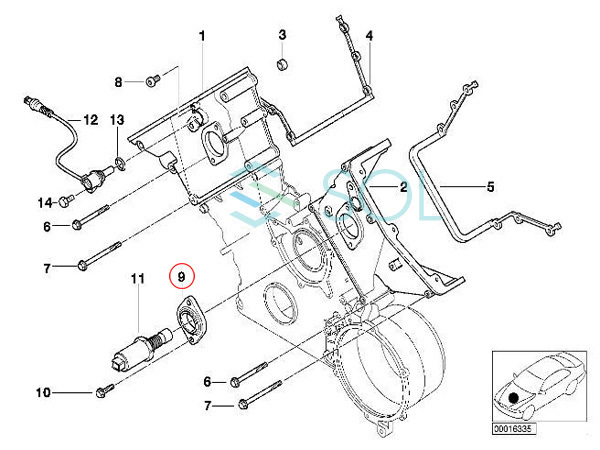 BMW E39 E38 E53 X5 タイミングケース シールフランジ 540i 735i 740i 4.4i 4.6is 11141435023 出荷締切18時_画像2