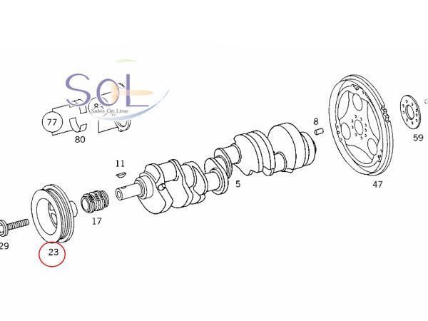 ベンツ W463 R230 クランクシャフト バイブレーションダンパー クランクプーリー G500 G55 SL500 SL55 1120351400 出荷締切18時_画像2