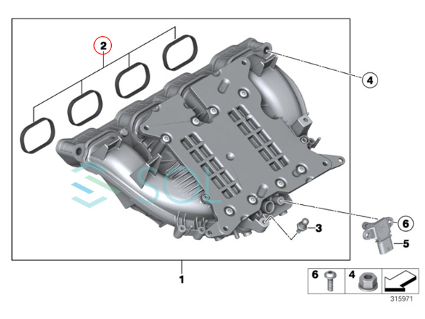 BMW F32 F36 F10 F11 インマニガスケット インテークマニホールドガスケット 420i 428i 528i 11612297462 出荷締切18時_画像3