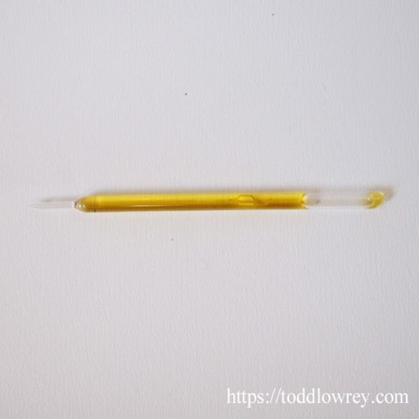 [ transparent . writing brush chronicle .. desk top how about? ] England Vintage ga Raspe n attaching pen yellow **Vintage Hand-blown Glass DipPen Yellow