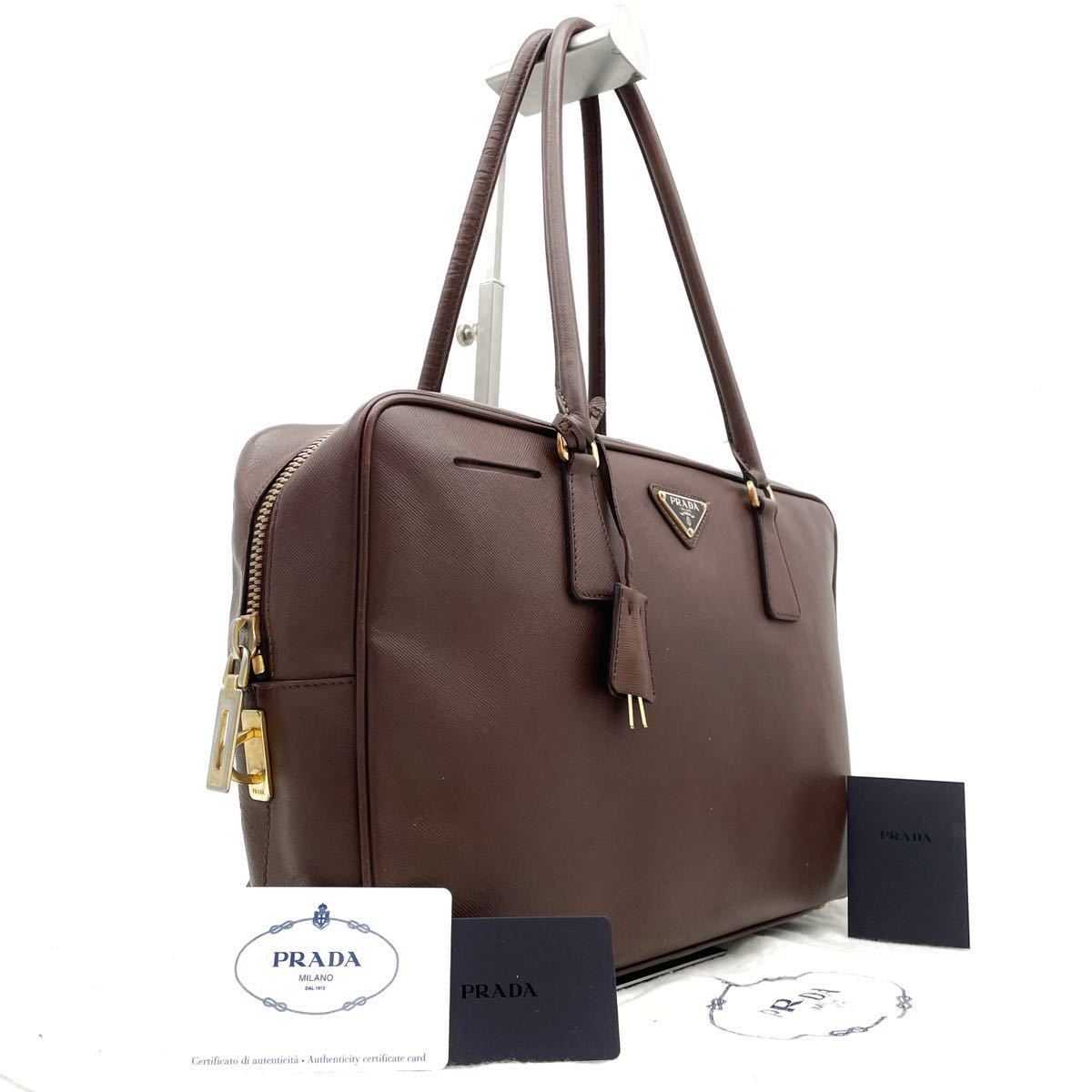 1円○極美品○PRADA プラダ ガレリア サフィアーノレザー トートバッグ