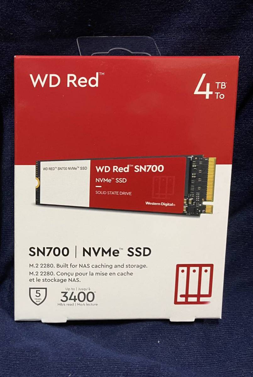 新品未開封 WDS400T1R0C 4TB M.2 SSD NVMe WesternDigital製 WD RED