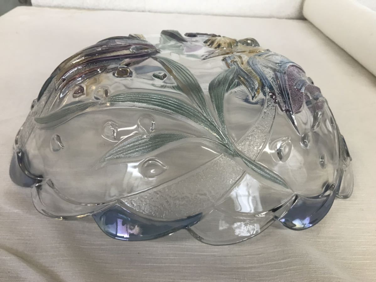 Y[ ceramics ⑤]* cheap start * salad ball glass ball fruit inserting aqua fish sea. middle pretty refreshing largish tropical fish present condition 