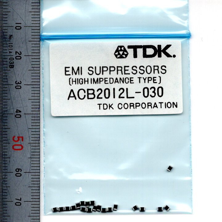 電子部品 TDK EMC/EMI対策部品 ACB2012L-030 20個 30Ω(100MHz) 0.3Ω 500mA 2012サイズ チップインダクタ SMD ノイズ対策_画像1