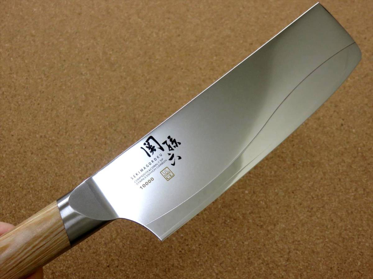 関の刃物 菜切り包丁 16.5cm (165mm) 貝印 関孫六 10000CL ステンレス刃物鋼 白合板ハンドル 家庭用 野菜切り 大根のかつらむき 国産日本製