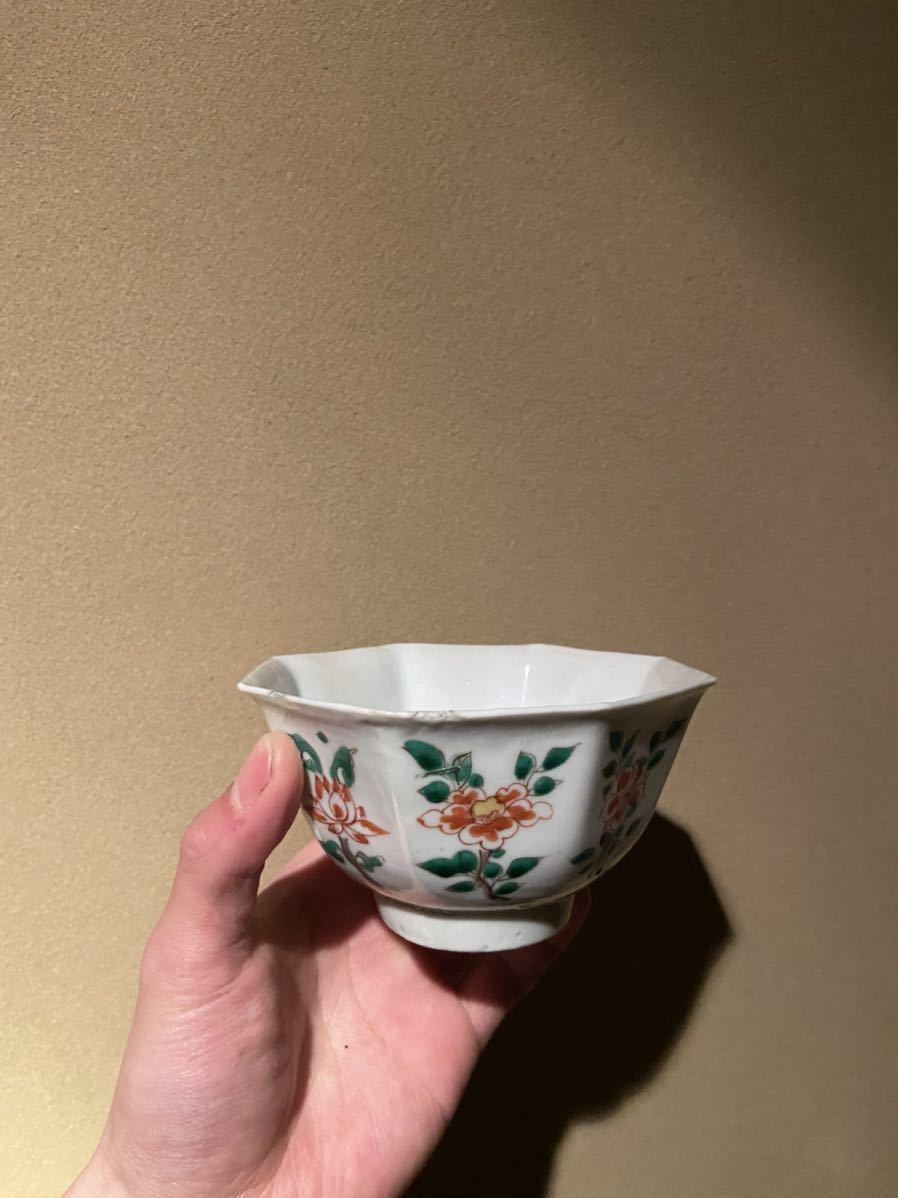 南京赤絵 向付 5客 】 ※ 古染付 天啓赤絵 中国美術 古九谷 李朝 古