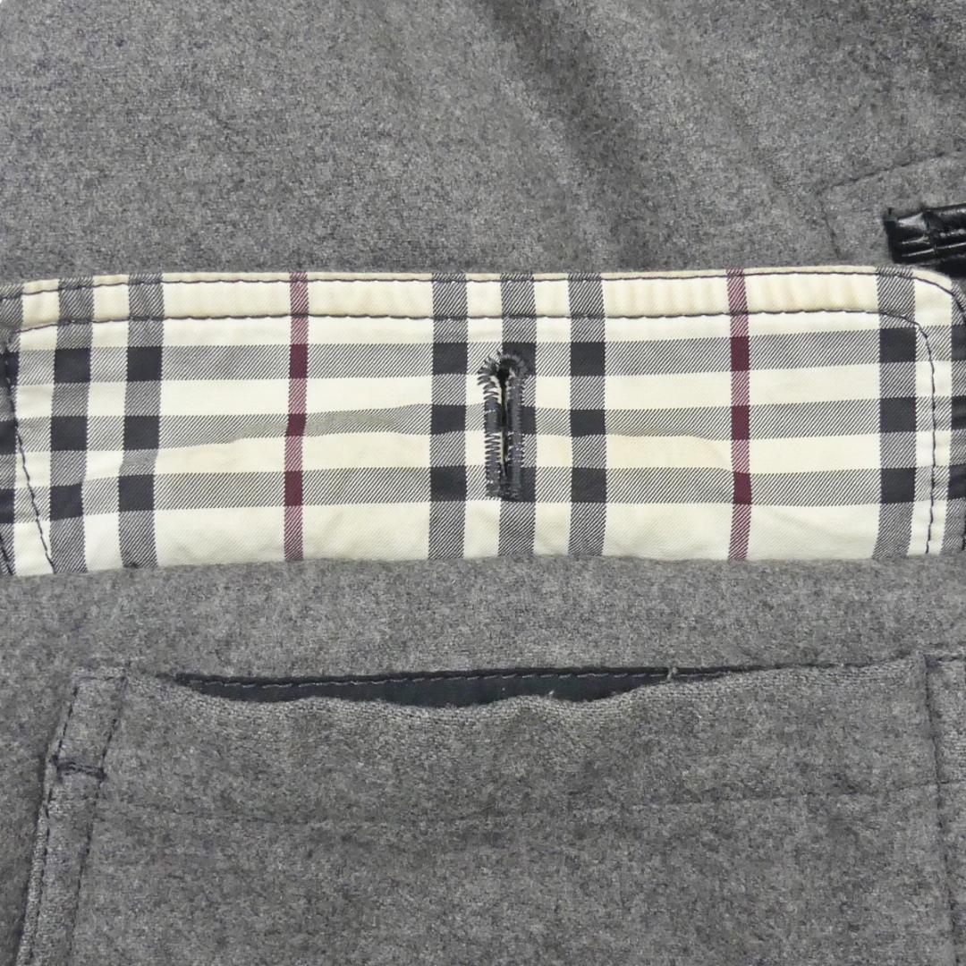  prompt decision * Britain made BURBERRY* men's XS waste version duffle coat Burberry znoba check gray long coat outer toggle button 